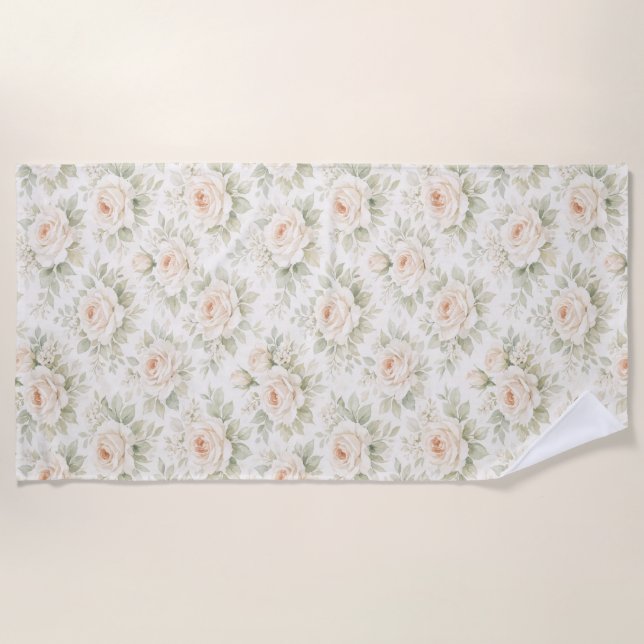 Serviette De Plage Motif floral de mariage (Devant)