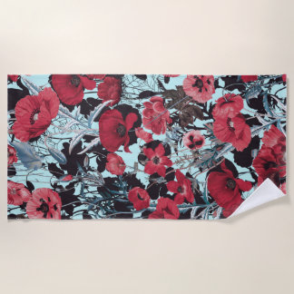 Serviette De Plage Motif floral du pavot