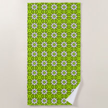 Motif floral vert clair et blanc