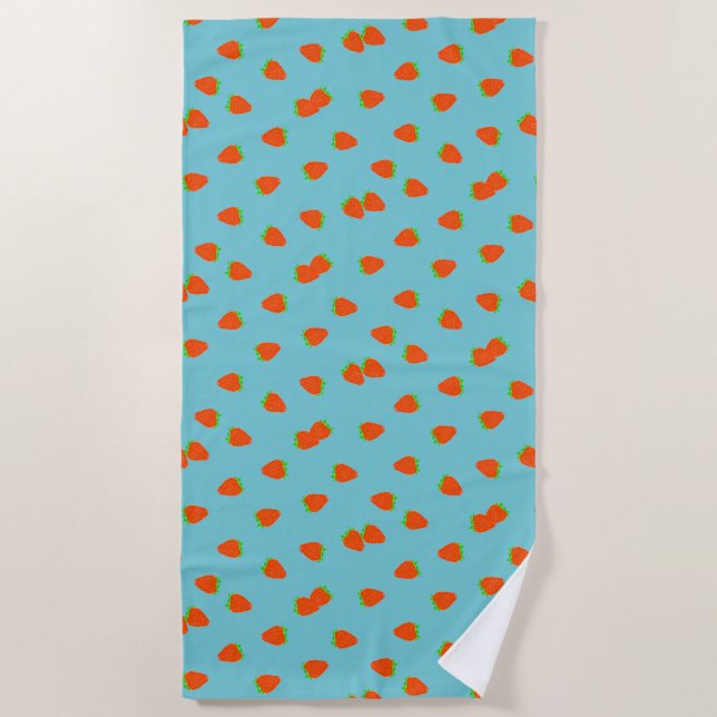 Serviette De Plage Motif fraise (Devant)