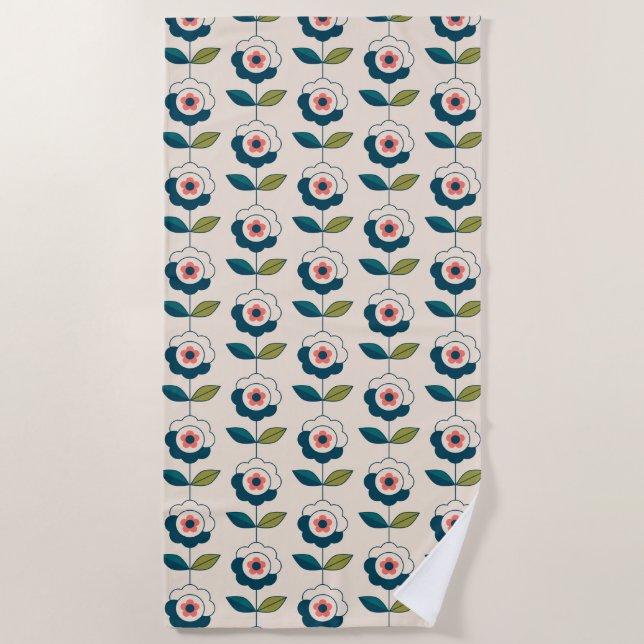 Serviette De Plage Motif Fun Jardin Retro (Devant)