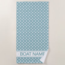Motif géométrique Aqua profond. Nom du bateau pers