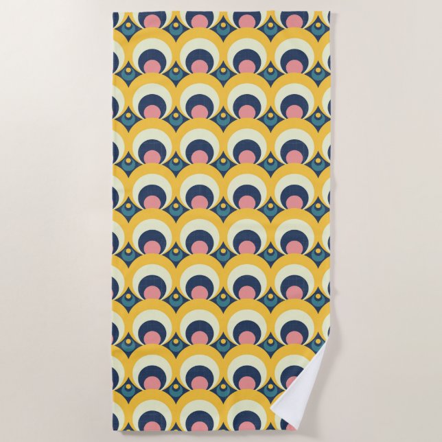 Serviette De Plage Motif géométrique de cercle (Devant)