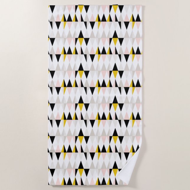 Serviette De Plage Motif géométrique fendu de triangle (Devant)