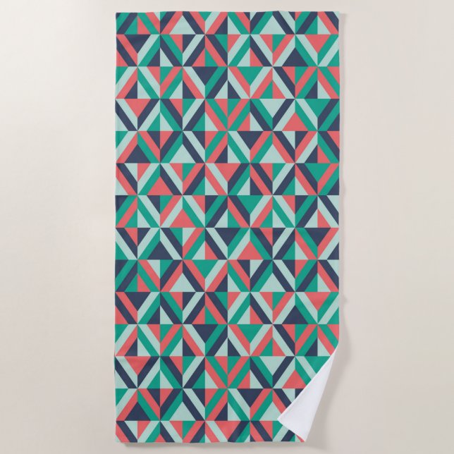 Serviette De Plage Motif géométrique moderne de la moitié du siècle (Devant)