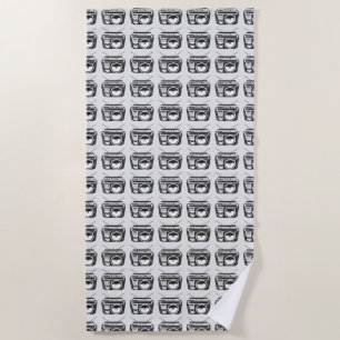 Serviette De Plage motif gris de 80s Boombox
