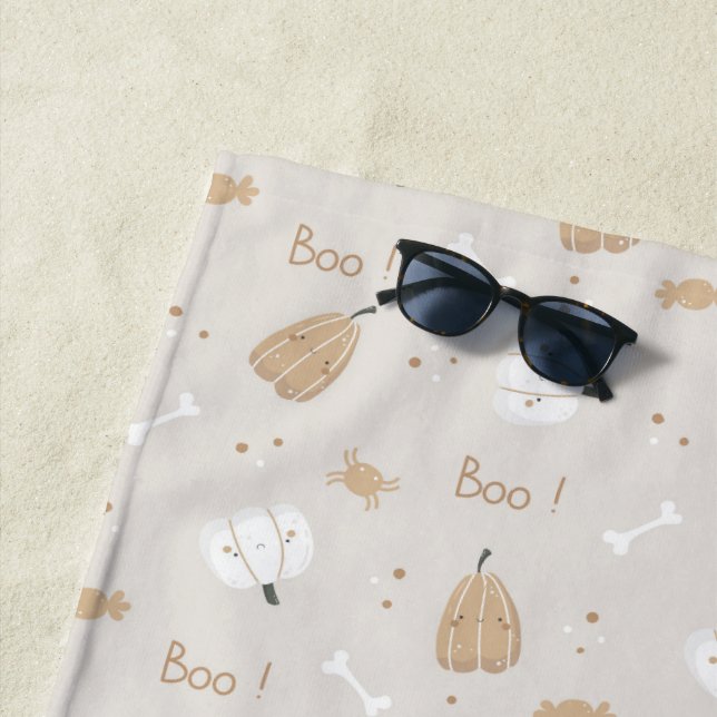 Serviette de plage Motif Halloween douillette (En situation)