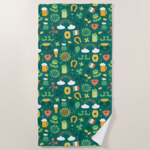 Serviette De Plage Motif irlandais mignon d'icône