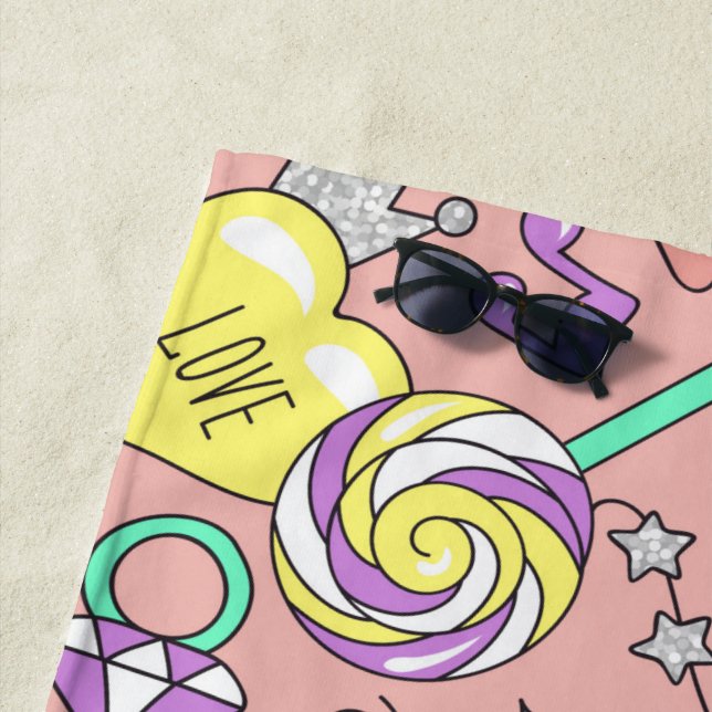 Serviette De Plage motif lama 3 (En situation)