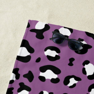 Serviette De Plage Motif léopard, Spots léopards, Leopard pourpre