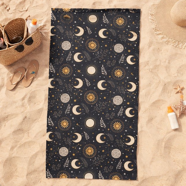 Serviette De Plage Motif Lunaire Céleste Mystique (Créateur téléchargé)