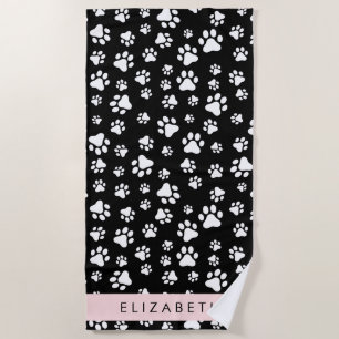 Serviette De Plage Motif mâle, Patrouilles de chien, Noir et Blanc, V