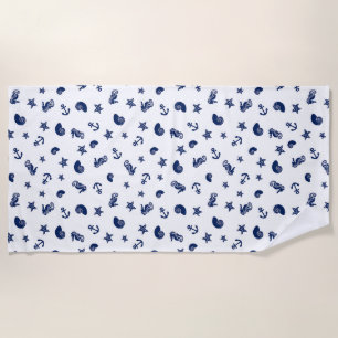 Serviette De Plage Motif marin avec hippocampes