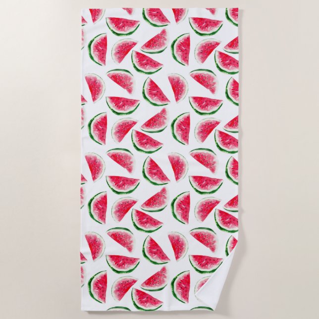 Serviette De Plage Motif mignon d'ananas et de pastèque (Devant)