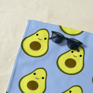 Serviette De Plage Motif mignon d'avocat de Kawaii