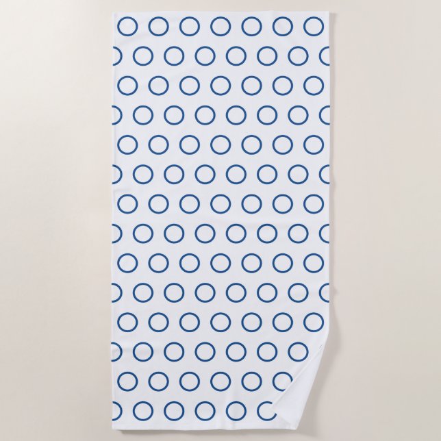 Serviette De Plage Motif moderne bleu foncé blanc (Devant)