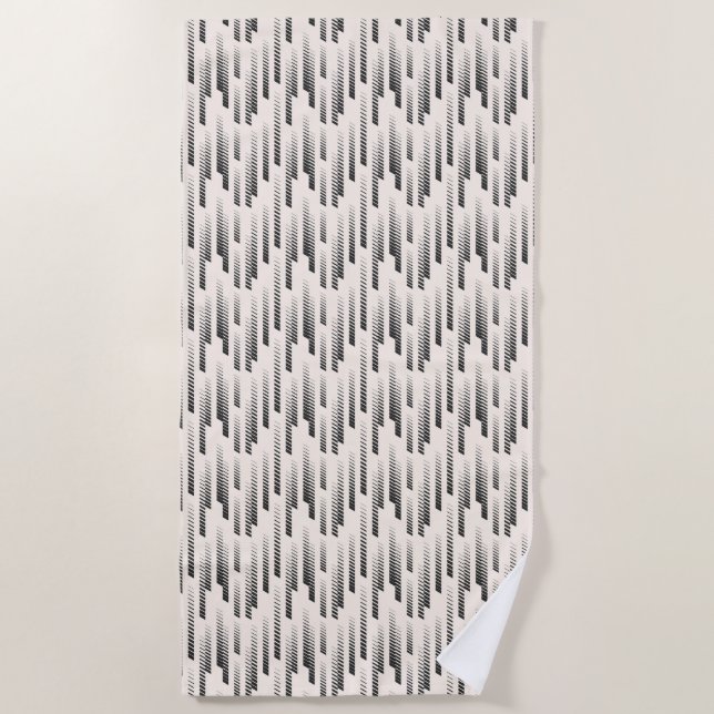 Serviette De Plage Motif moderne de pluie (Devant)