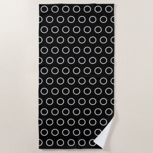 Serviette De Plage Motif moderne Gras Noir Blanc Cercle