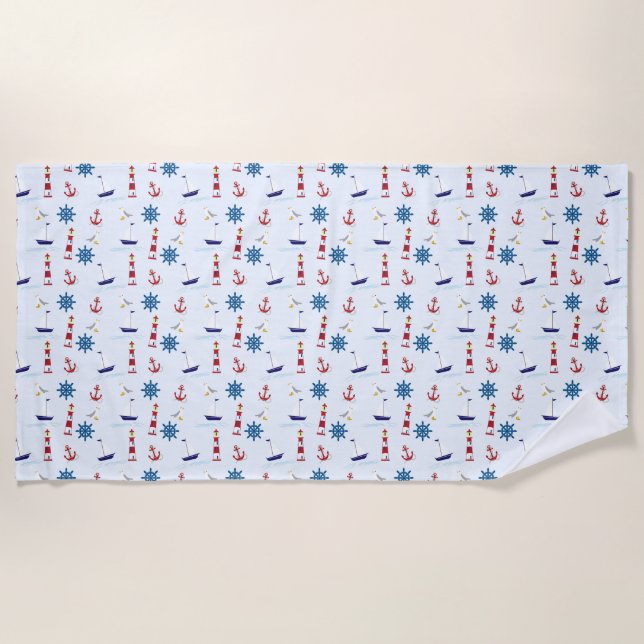 Serviette De Plage Motif nautique (Devant)