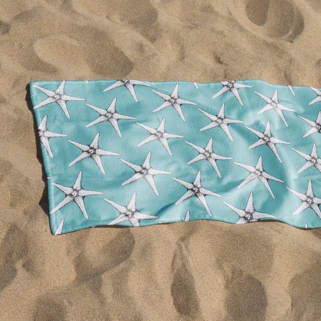 Serviette De Plage Motif Nautique sous-marin moderne étoile blanche (Créateur téléchargé)