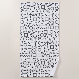 Serviette De Plage motif noir et blanc des années 90