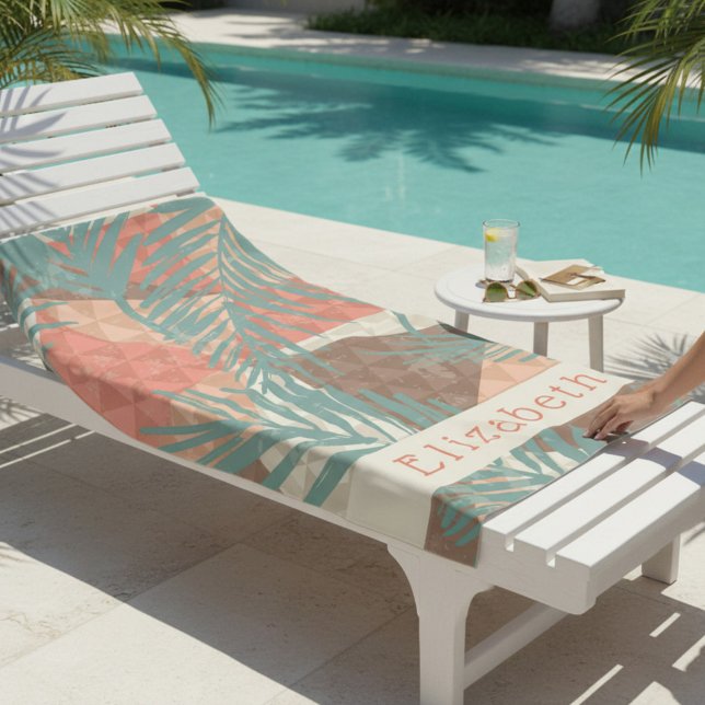 Serviette de plage motif nom de vacances tropicale (Créateur téléchargé)