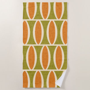 Serviette De Plage Motif ovale géométrique moderne du milieu du siècl