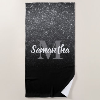 Serviette De Plage Motif Parties scintillant noir