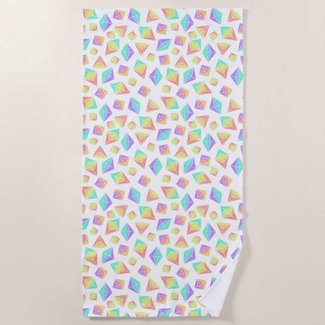 Serviette De Plage Motif Pastel Rainbow Crystals (Devant)