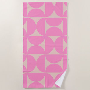 Serviette De Plage Motif Peach Moderne Du Milieu Du Siècle Et Pink Pr