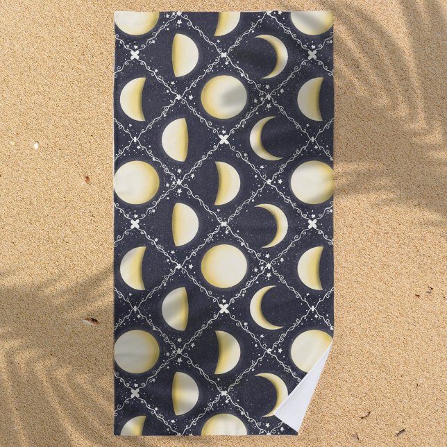 Serviette De Plage Motif Phases de lune céleste (Moon Phases Beach Towel)
