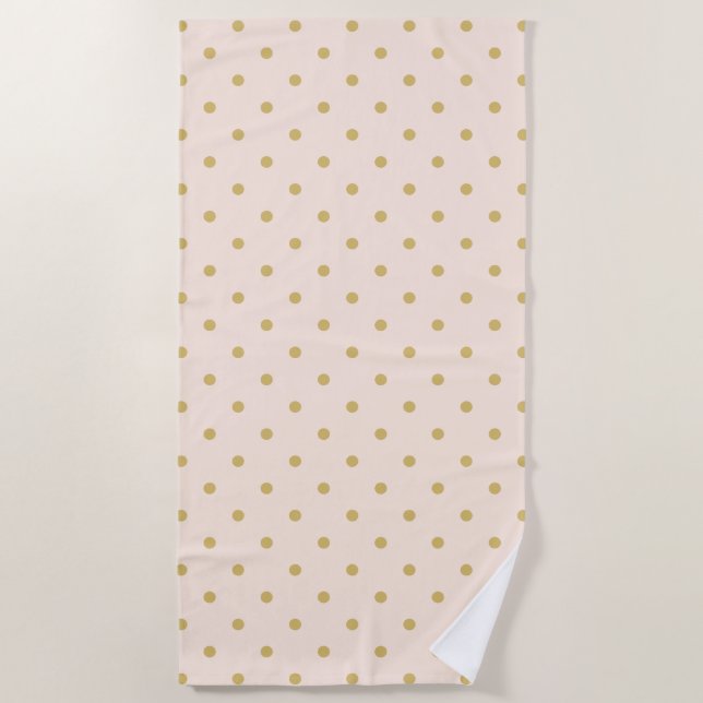 Serviette De Plage Motif Pois moderne de Girl Pink and Gold (Devant)