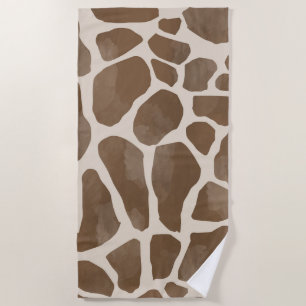 Serviette De Plage Motif Poster de animal de Giraffe d'aquarelle
