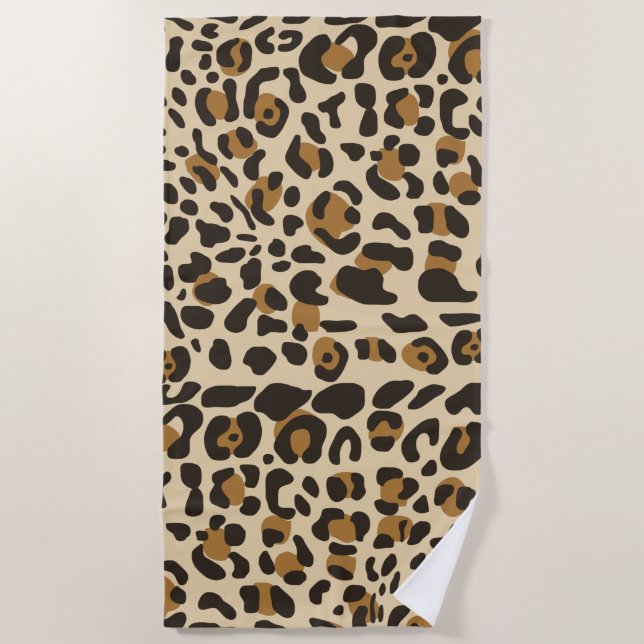 Serviette De Plage Motif Poster de animal Leopard Jaguar (Devant)