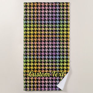 Serviette De Plage Motif Rainbow Houndstooth