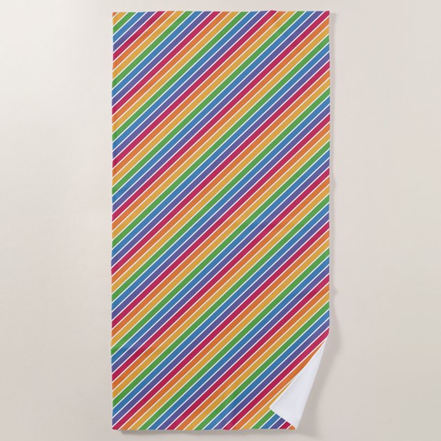 Serviette De Plage Motif Rainbow Stripes (Devant)