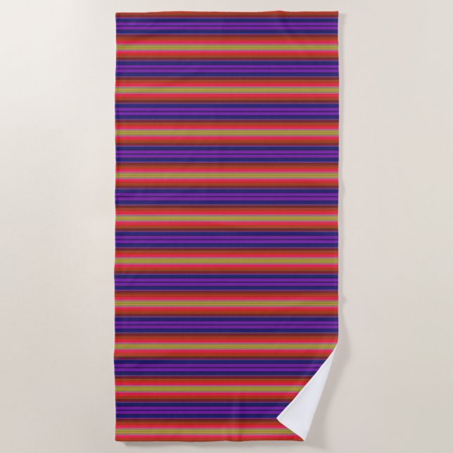 Serviette de plage Motif Rainbow Stripes (Devant)