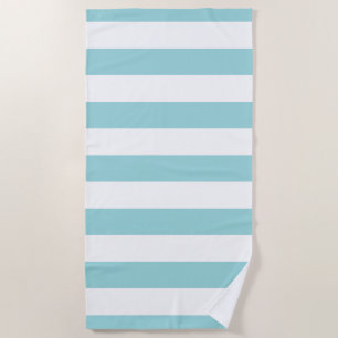 Serviette De Plage Motif rayé bleu pastel