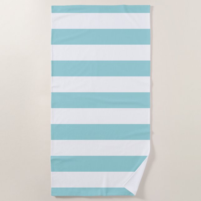 Serviette De Plage Motif rayé bleu pastel (Devant)