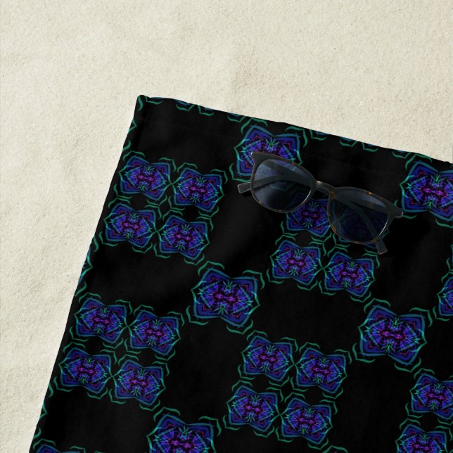 Serviette De Plage Motif Répété de Ligne Superposée Translucide Abstr (En situation)