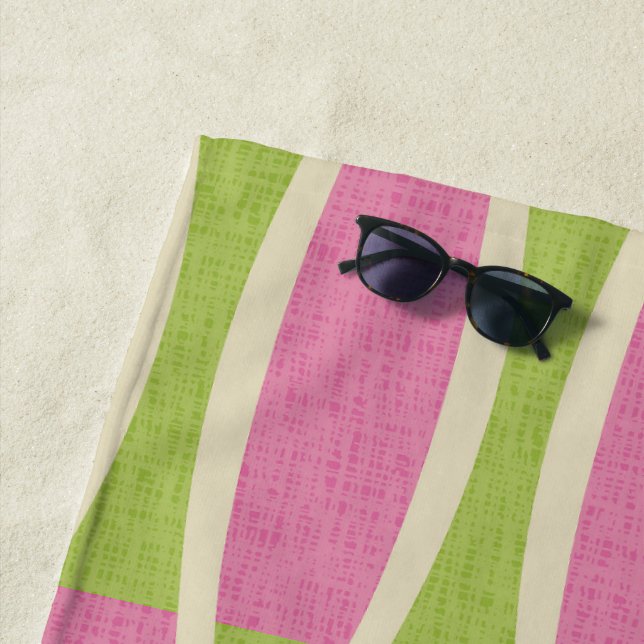 Serviette De Plage Motif rétro Mid-Century Moderne (En situation)