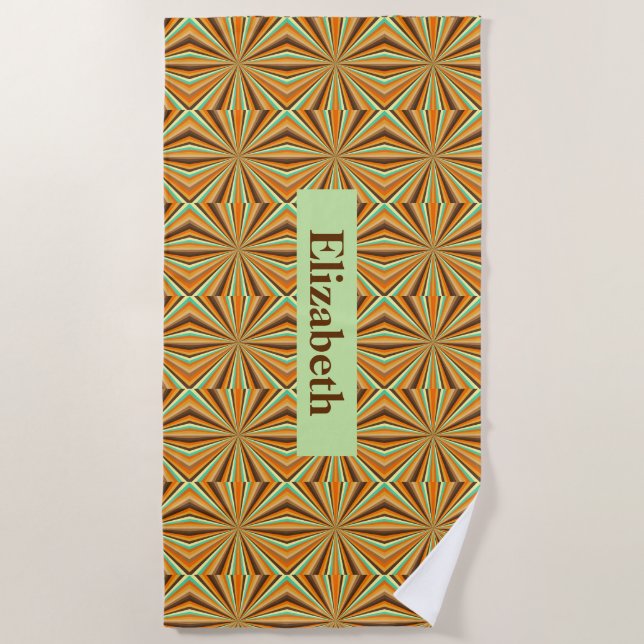 Serviette De Plage Motif Rétro Personnalisé Moderne (Devant)
