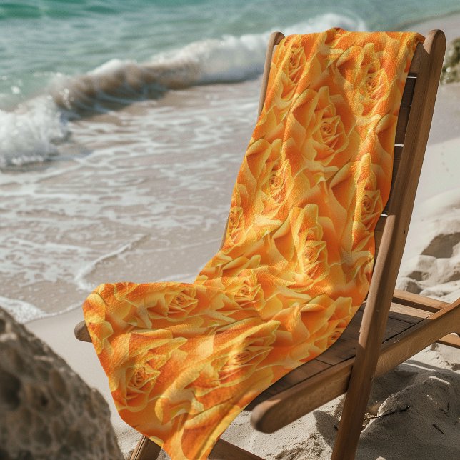 Serviette De Plage Motif Rose orange (Custom Beach Towel, Add Artwork or Photo, ZSSPG Beach Towel)