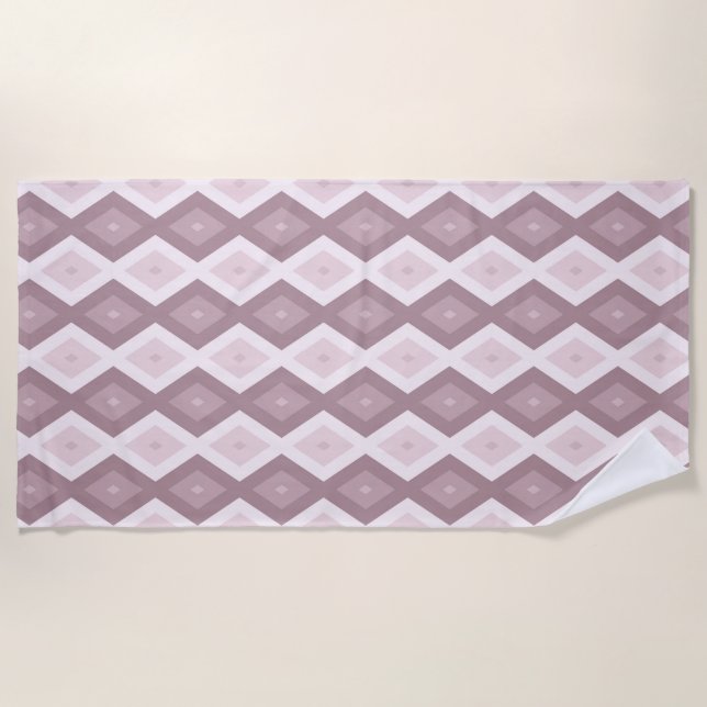 Serviette De Plage motif rose quartz rose diamant (Devant)