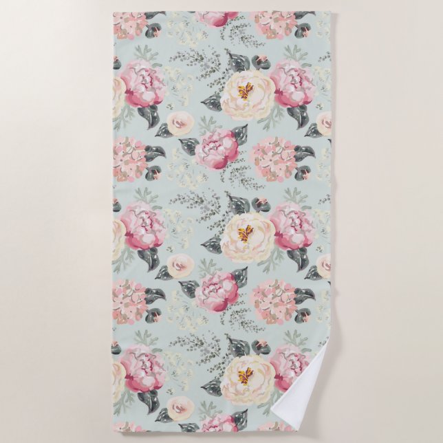 Serviette De Plage Motif rose Rose Garden (Devant)
