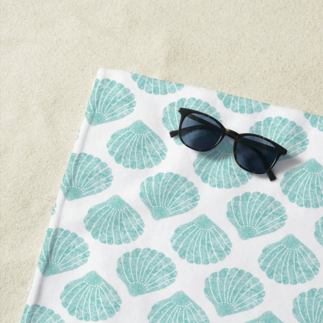 Serviette De Plage Motif Seafoam Seashell (En situation)