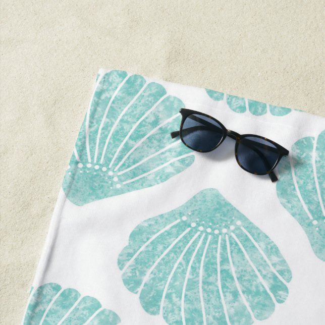 Serviette De Plage Motif Seafoam Seashell (En situation)