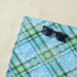 Serviette De Plage Motif Tartan à carreaux de neige hivernale 