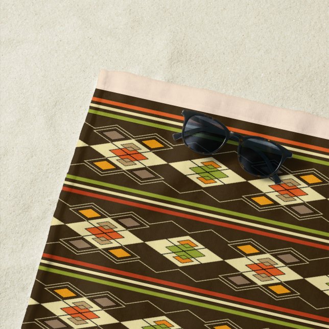 Serviette De Plage Motif Tebeb Éthiopien (En situation)