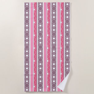 Serviette De Plage Motif trié avec cercles et anneaux style rétro